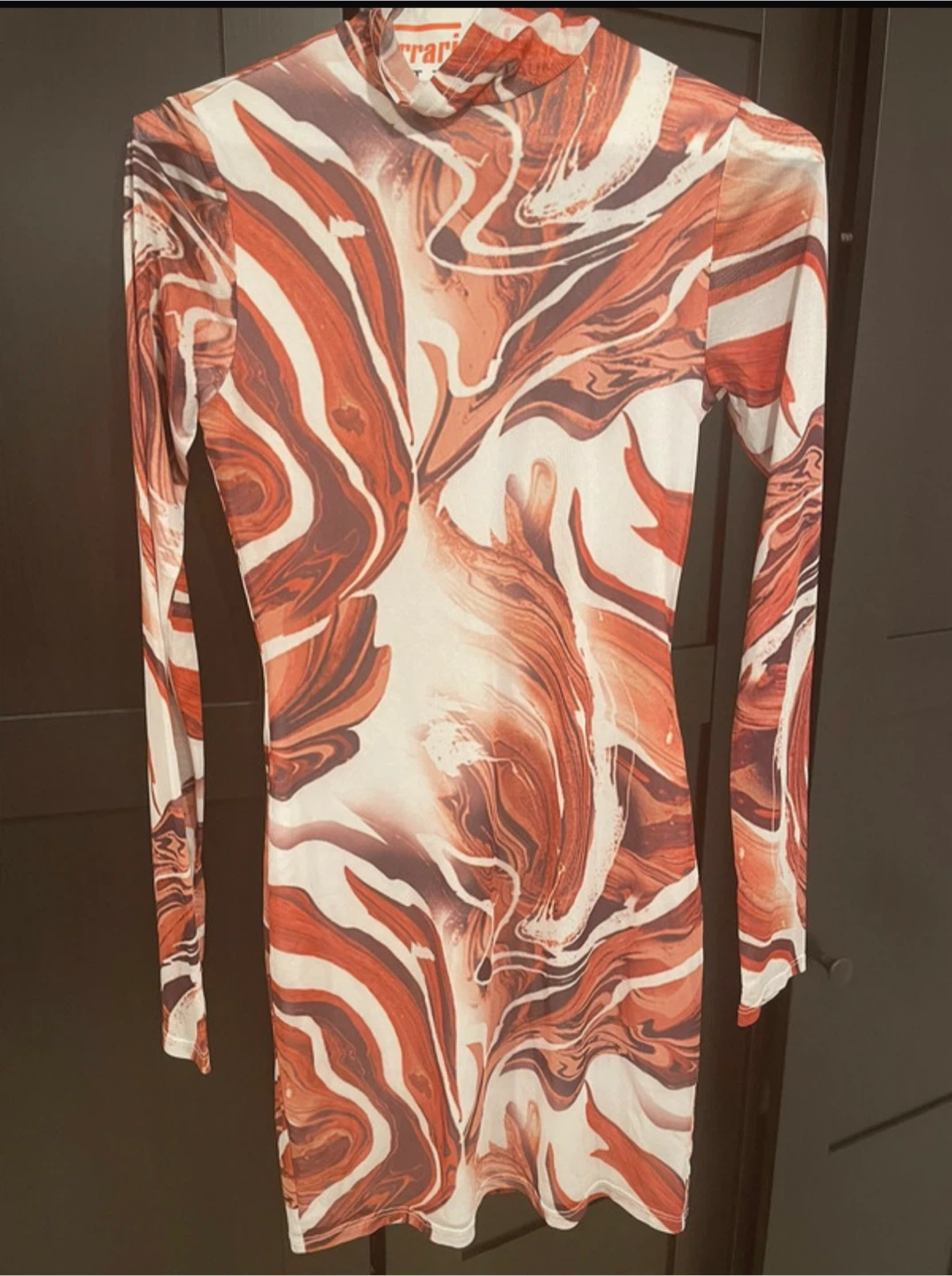 Terrace & Tree Swirl Print Mock Neck Mini Dress - photo 2