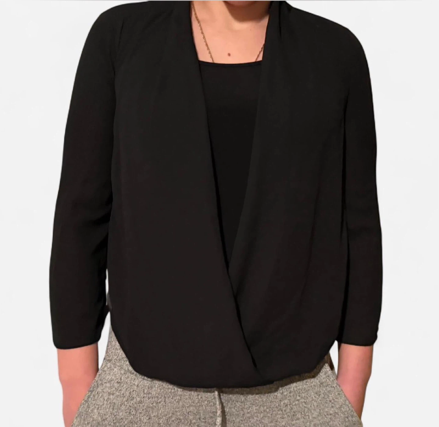 Black Wrap Blouse