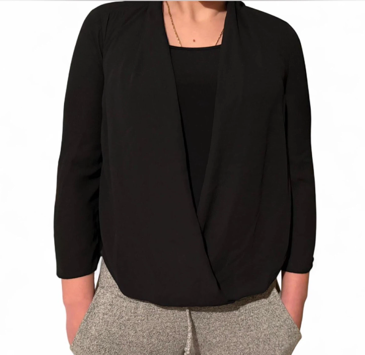 Black Wrap Blouse - photo 4