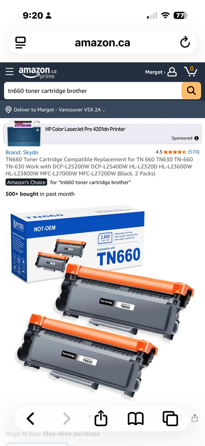 Brother TN660 Toner Cartridge (1 Pack) - photo 2