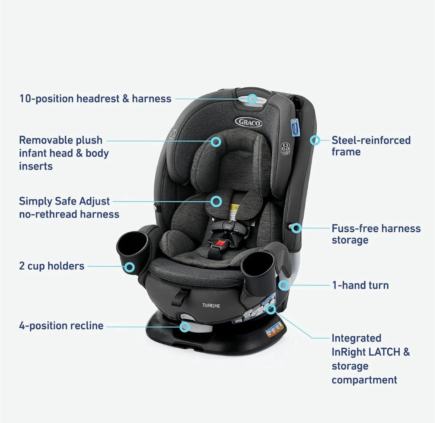 Graco Turn2Me 3-in-1 Convertible Car Seat - photo 2