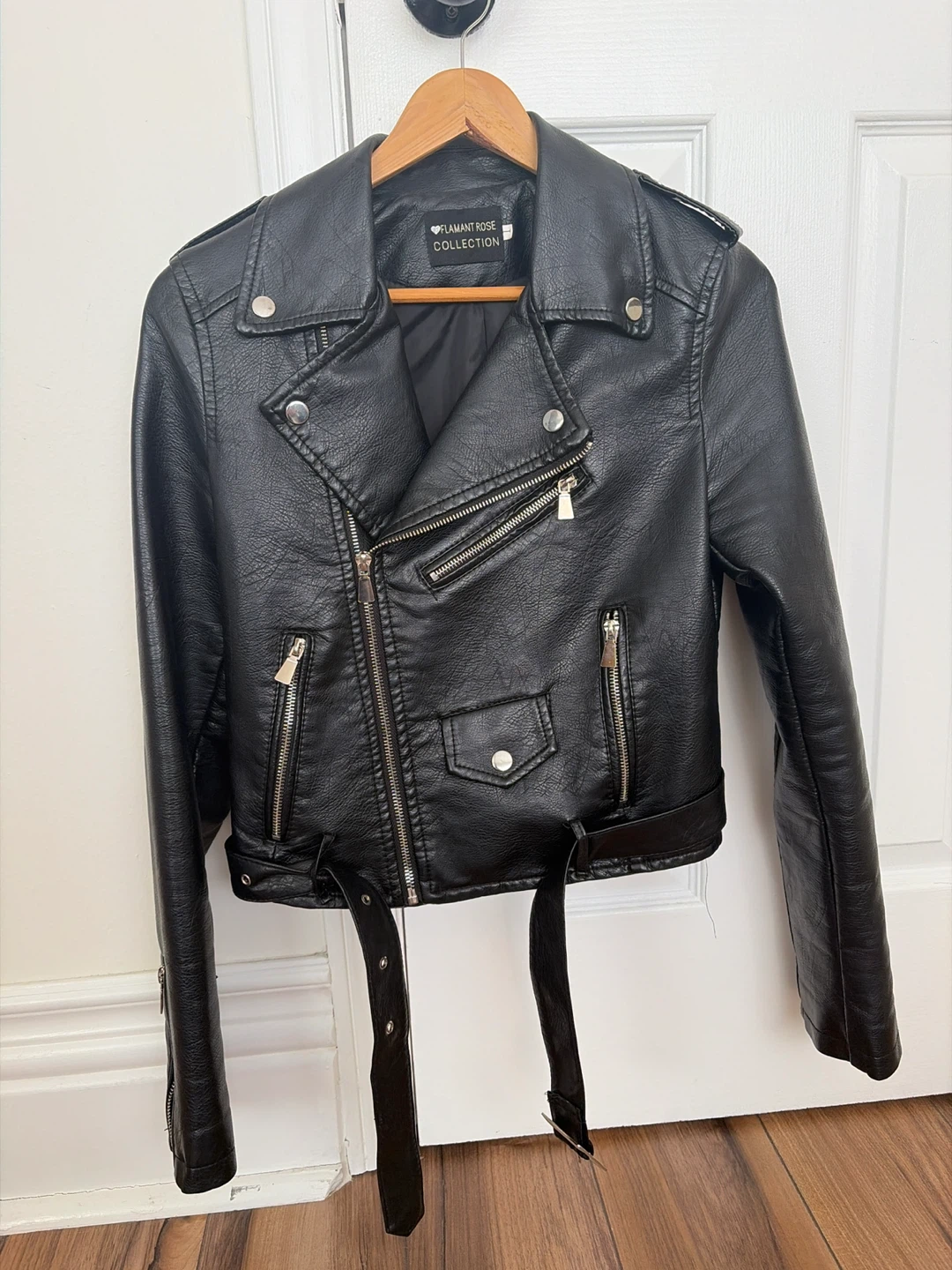 Black Faux Leather Moto Jacket