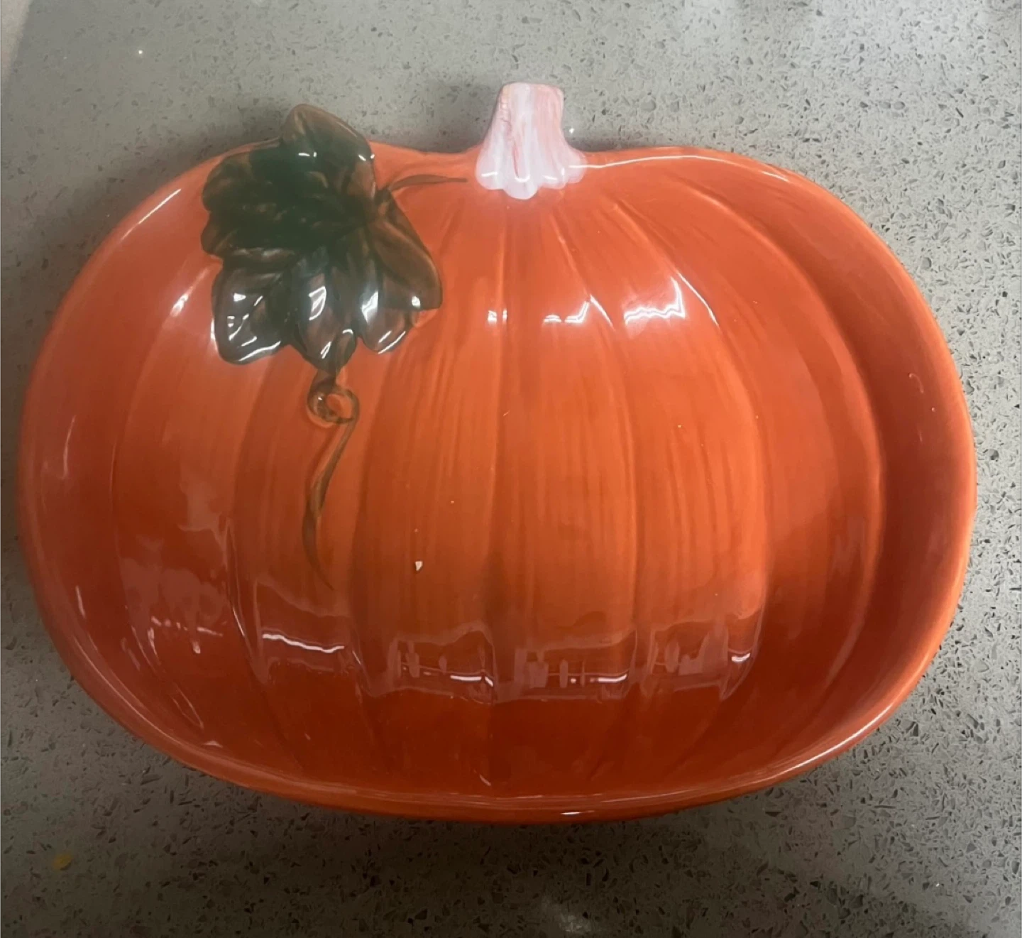 Orange Pumpkin Shaped Serving Bowl