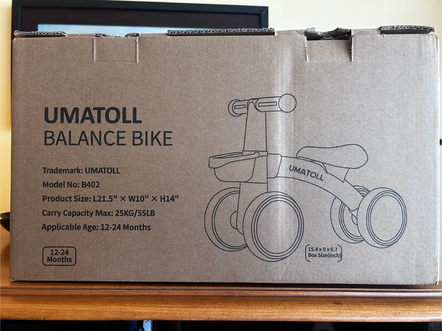 NIB Umatoll Balance Bike - Lighting Black