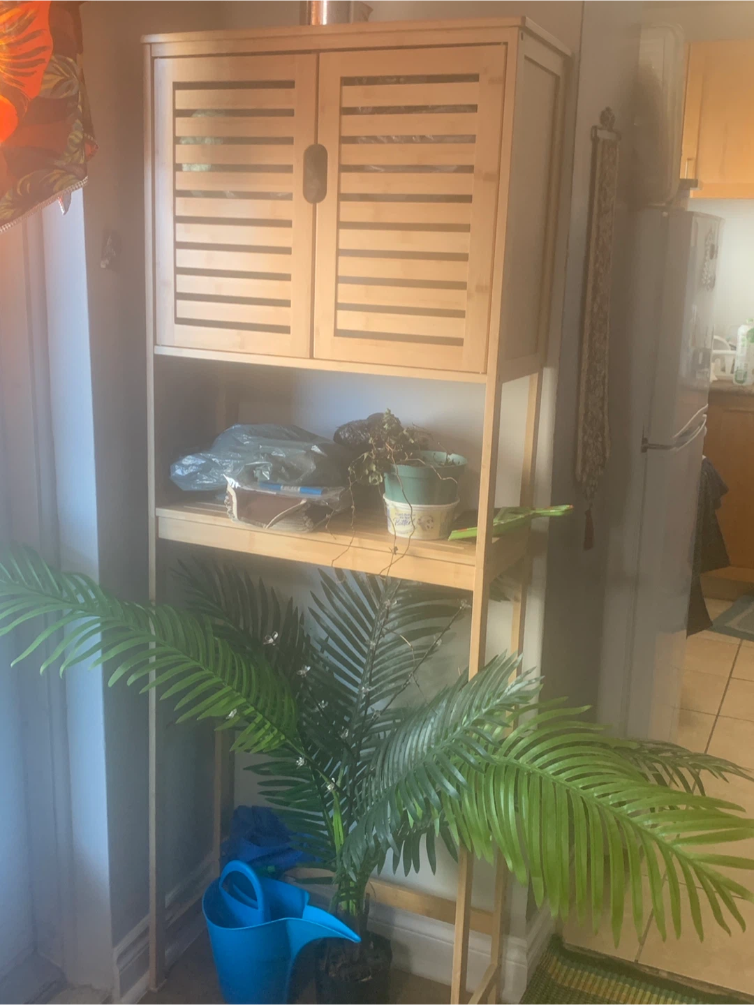 Bamboo Bathroom Storage Cabinet ( over the toilet ) or stand by.