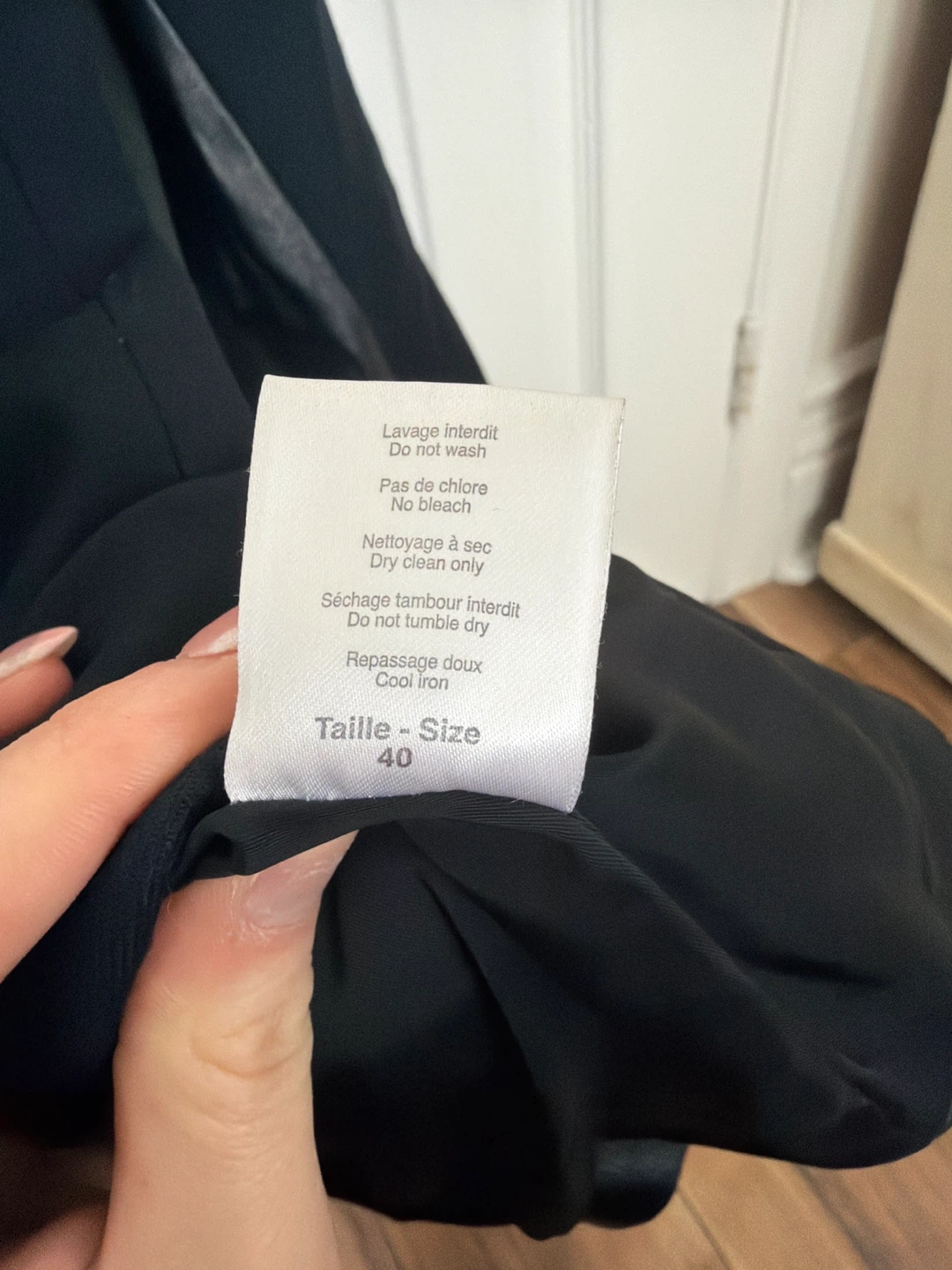 ZAPA Black Wool Blend Blazer with Faux Leather Accents - Size 40 - photo 4