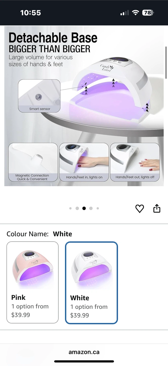 Candy Lover 132W Smart 2.0 UV LED Nail Lamp - White - photo 4