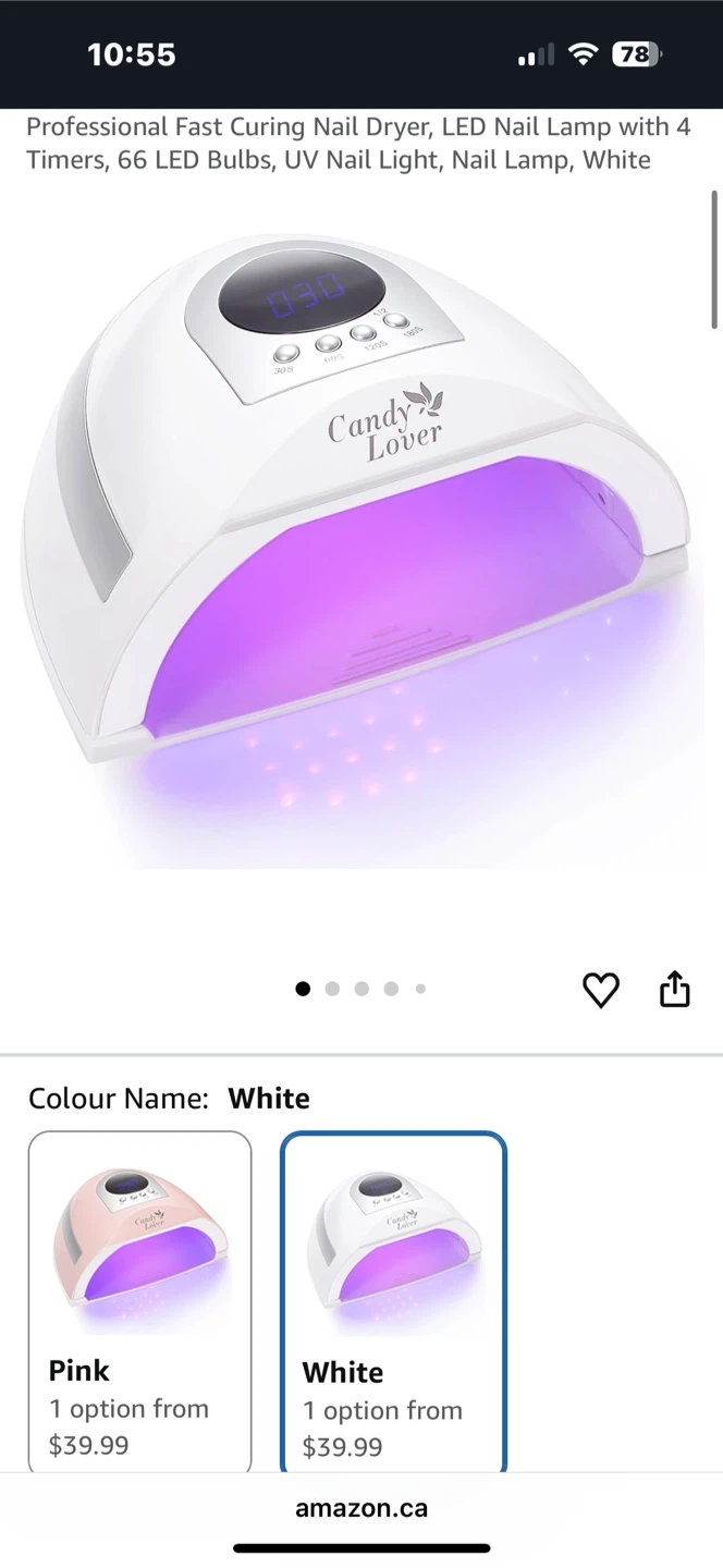 Candy Lover 132W Smart 2.0 UV LED Nail Lamp - White - photo 3