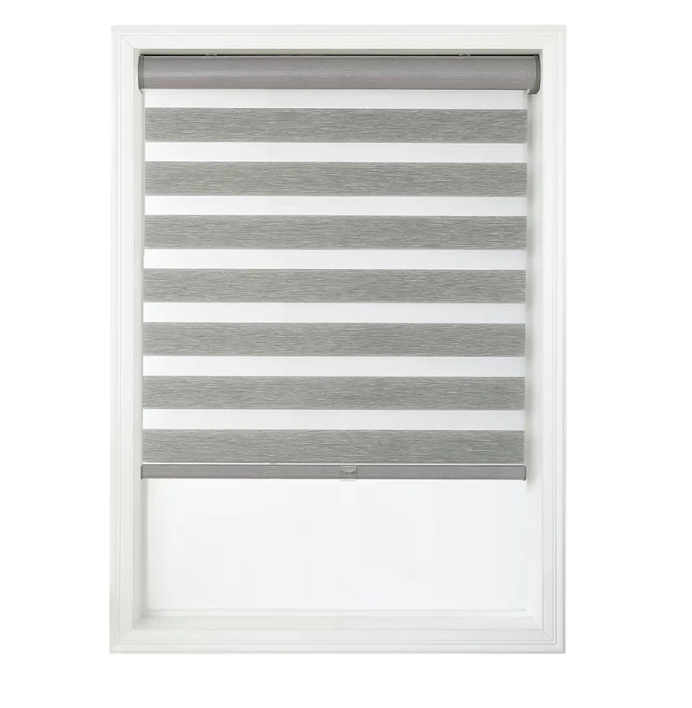 NEW Cordless Zebra Blinds, 30” W x 72” H, Steel Grey