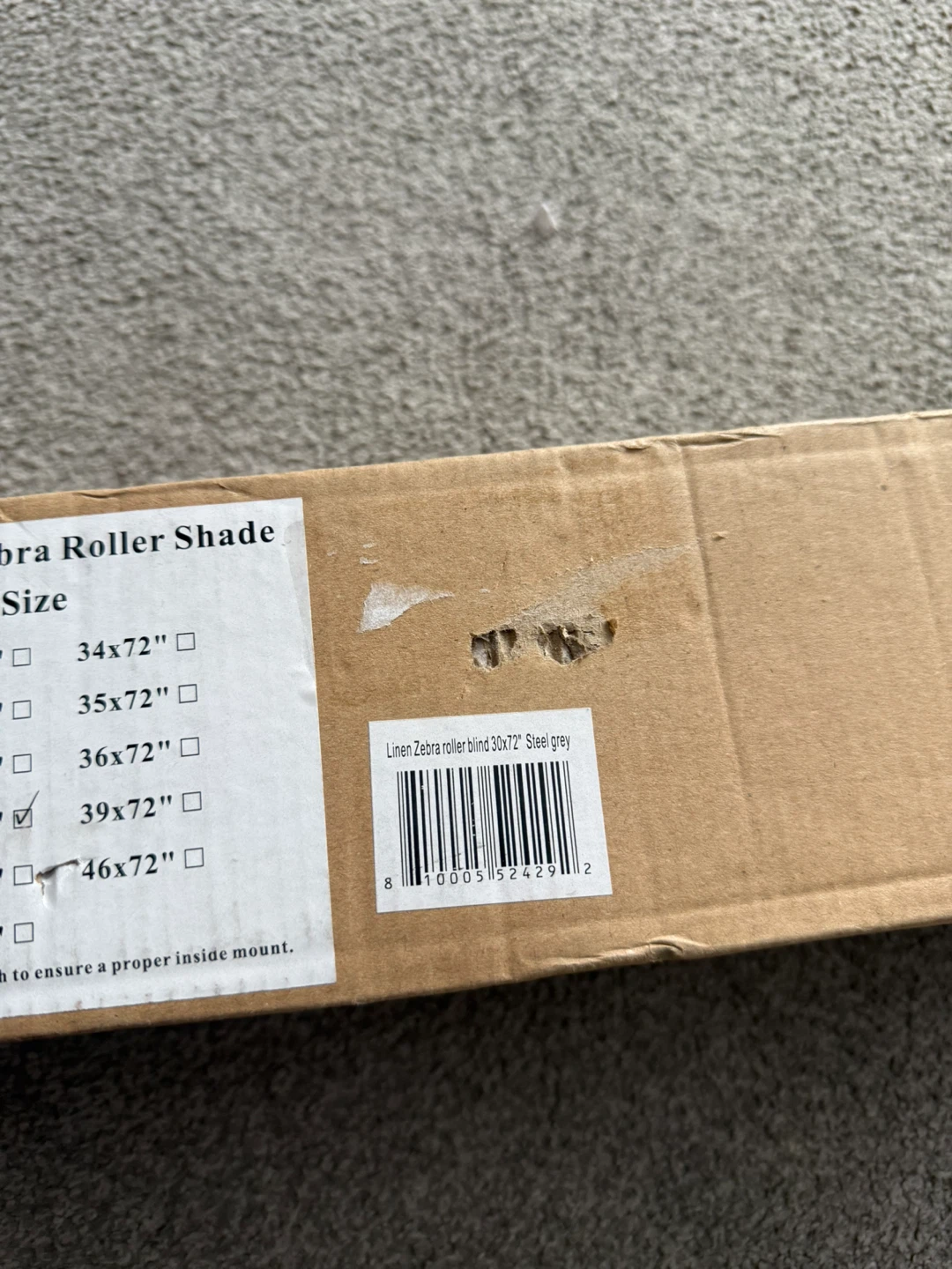 NEW Cordless Zebra Blinds, 30” W x 72” H, Steel Grey - photo 4