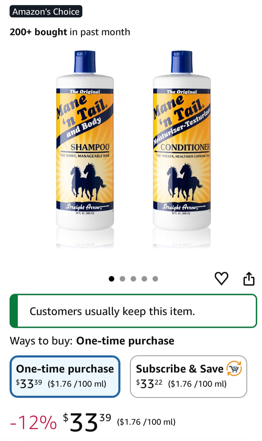 🔥NEW 🆕 1L Mane 'n Tail Shampoo and Conditioner Set - photo 2