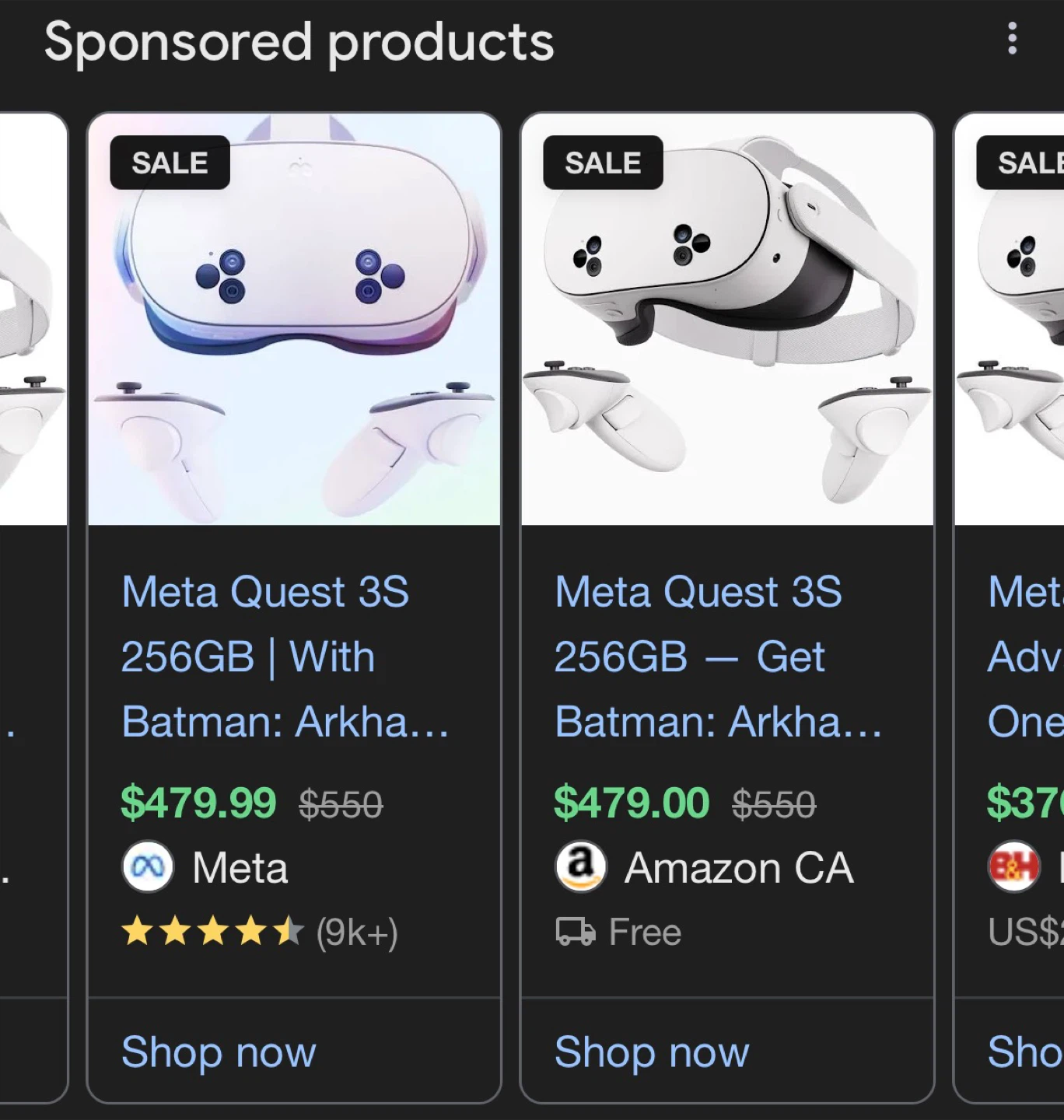 Meta Quest 3S 256GB VR Headset with Batman: Arkham