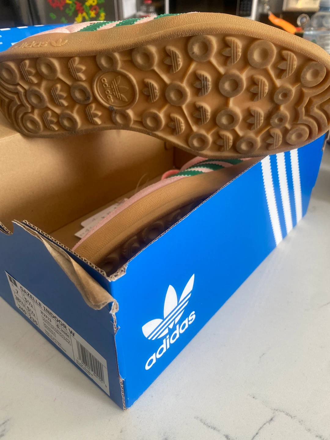 Adidas Gazelle Indoor W Pink Green Suede Shoes US 7 - photo 2
