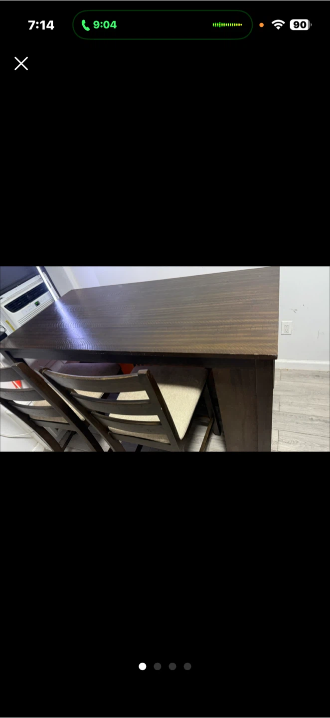 Dark Wood Dining Table with Storage and 2 Chairs - photo 3