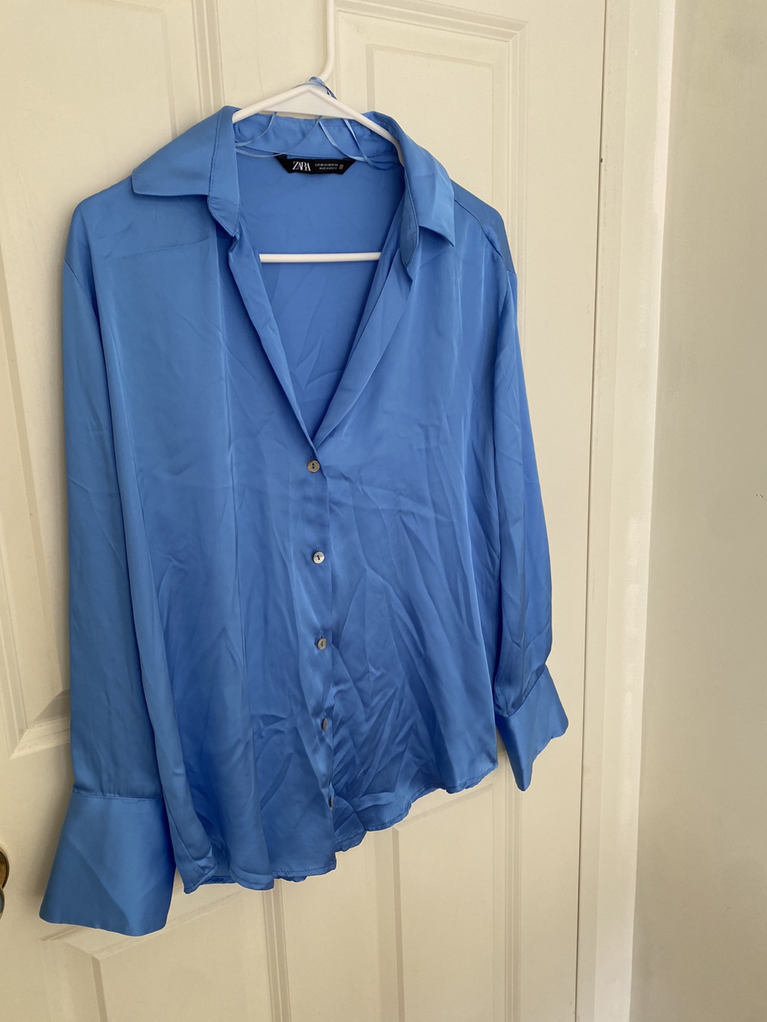 Zara Blue Button-Up Shirt