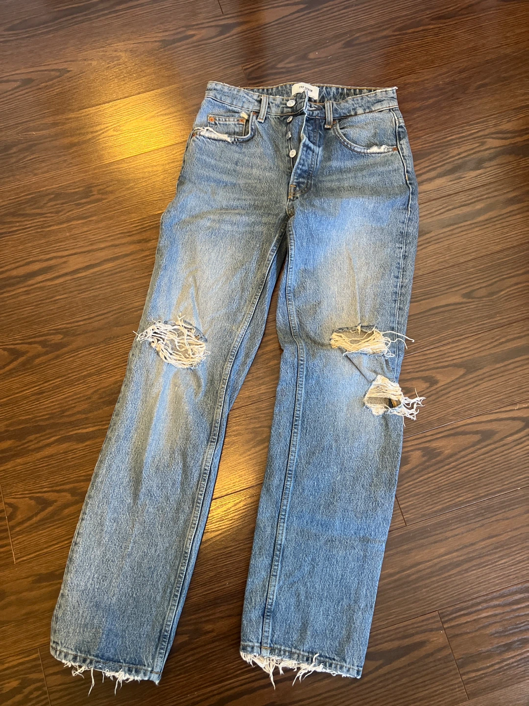 ZARA TRF Denim Ripped Jeans