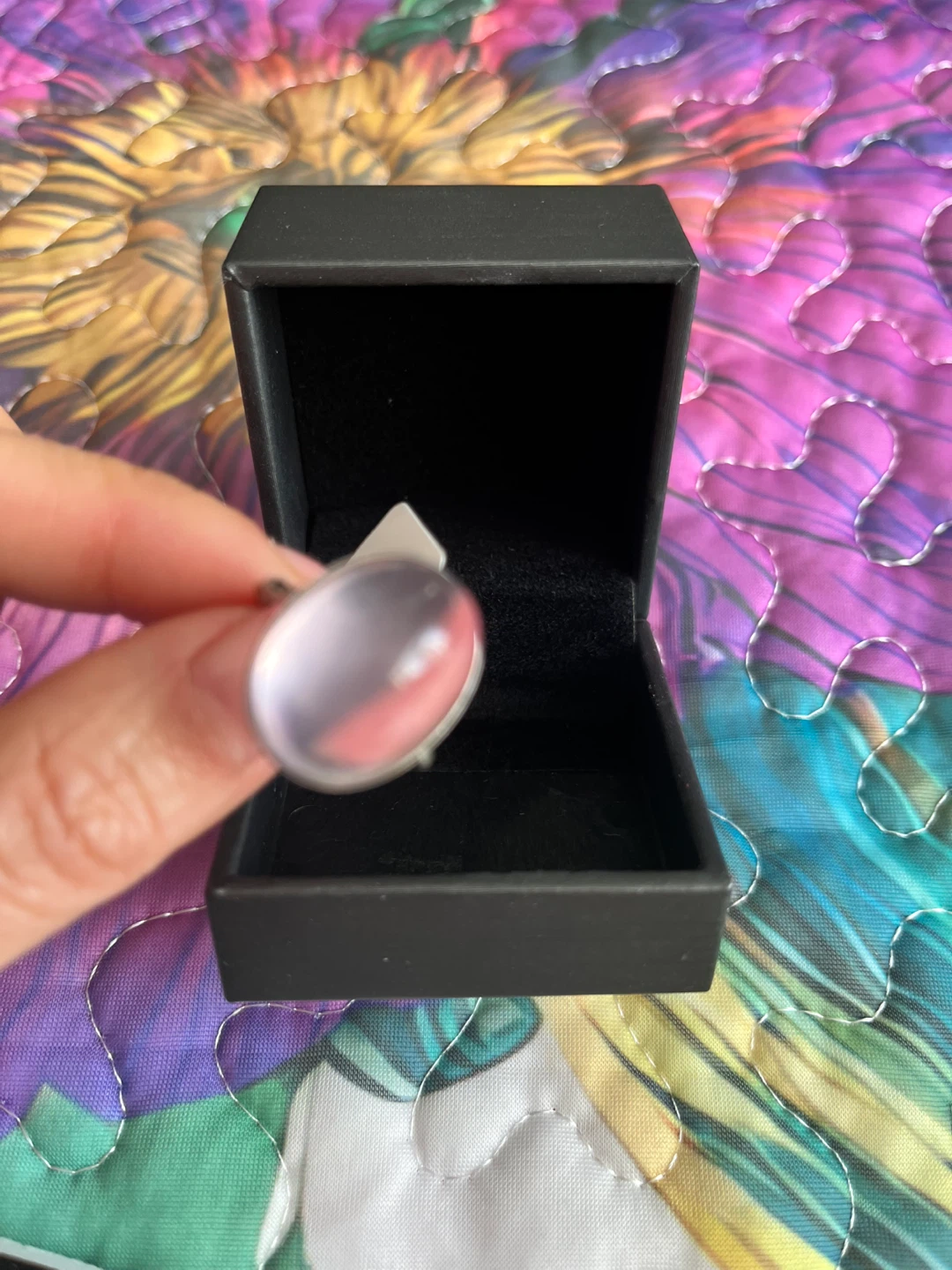 Oval Rose Quartz Ring with Gift Box - photo 3