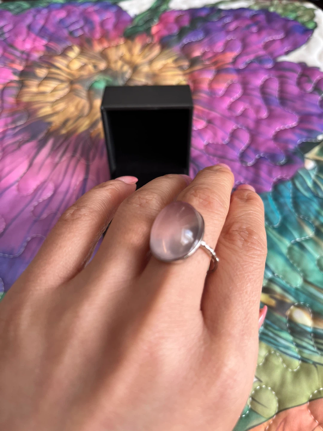Oval Rose Quartz Ring with Gift Box - photo 4