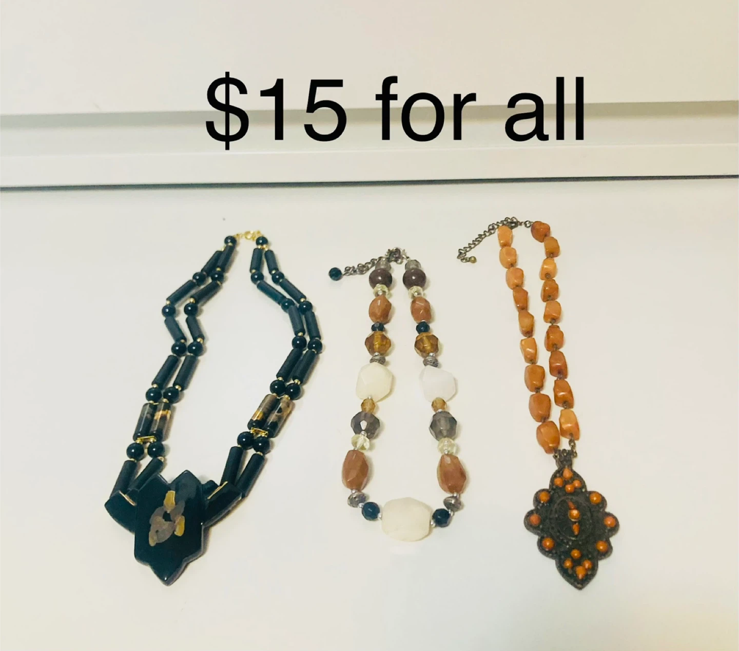 3 beaded necklaces