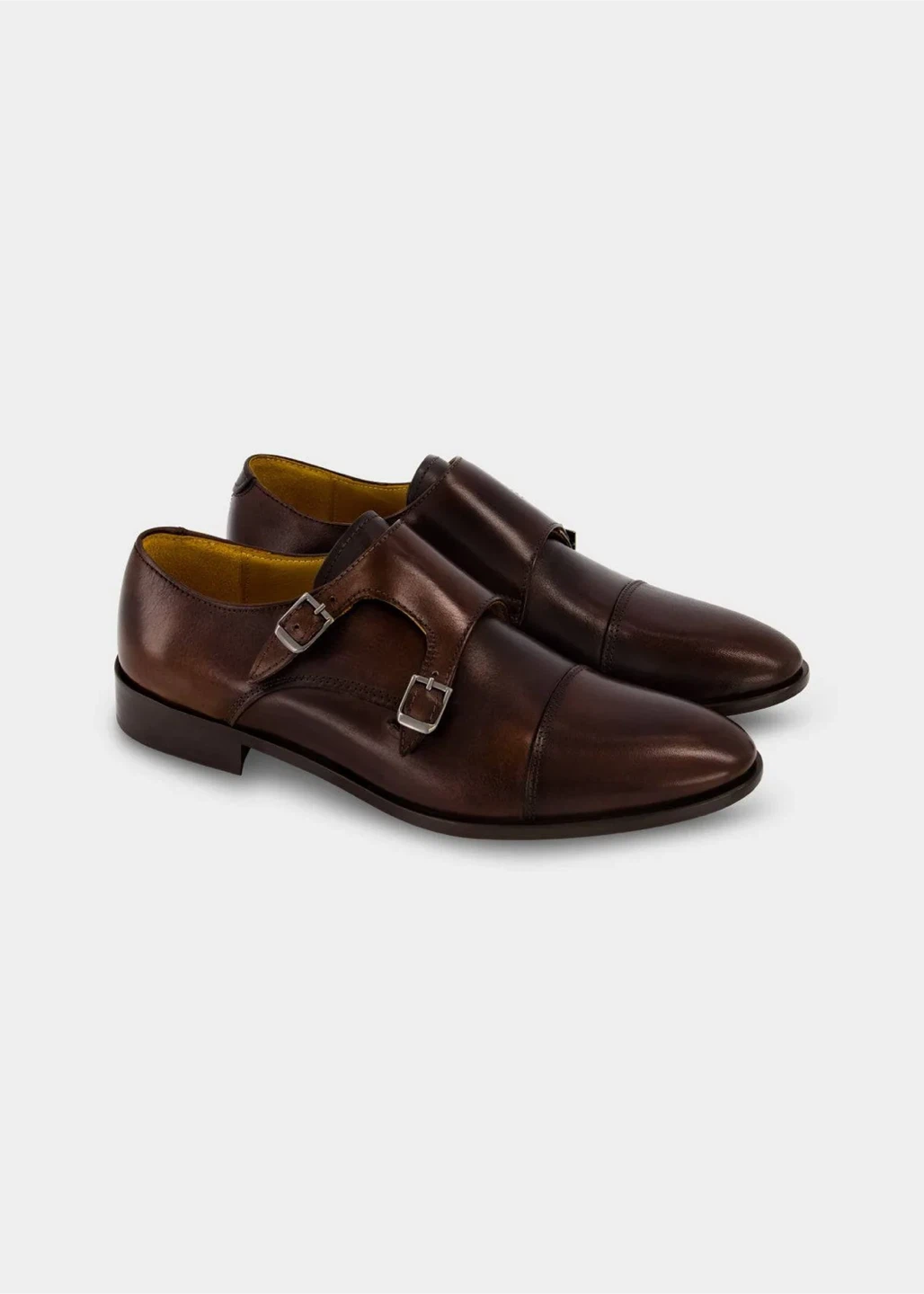 Men's Leather Double Monk Strap Dress Shoes