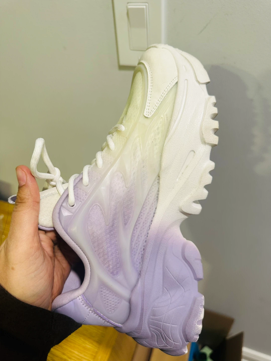 White & Purple Vegan Sneakers - Size US 9 - photo 2
