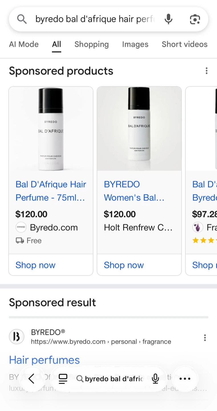 Byredo Bal D'Afrique Hair Perfume 75ml