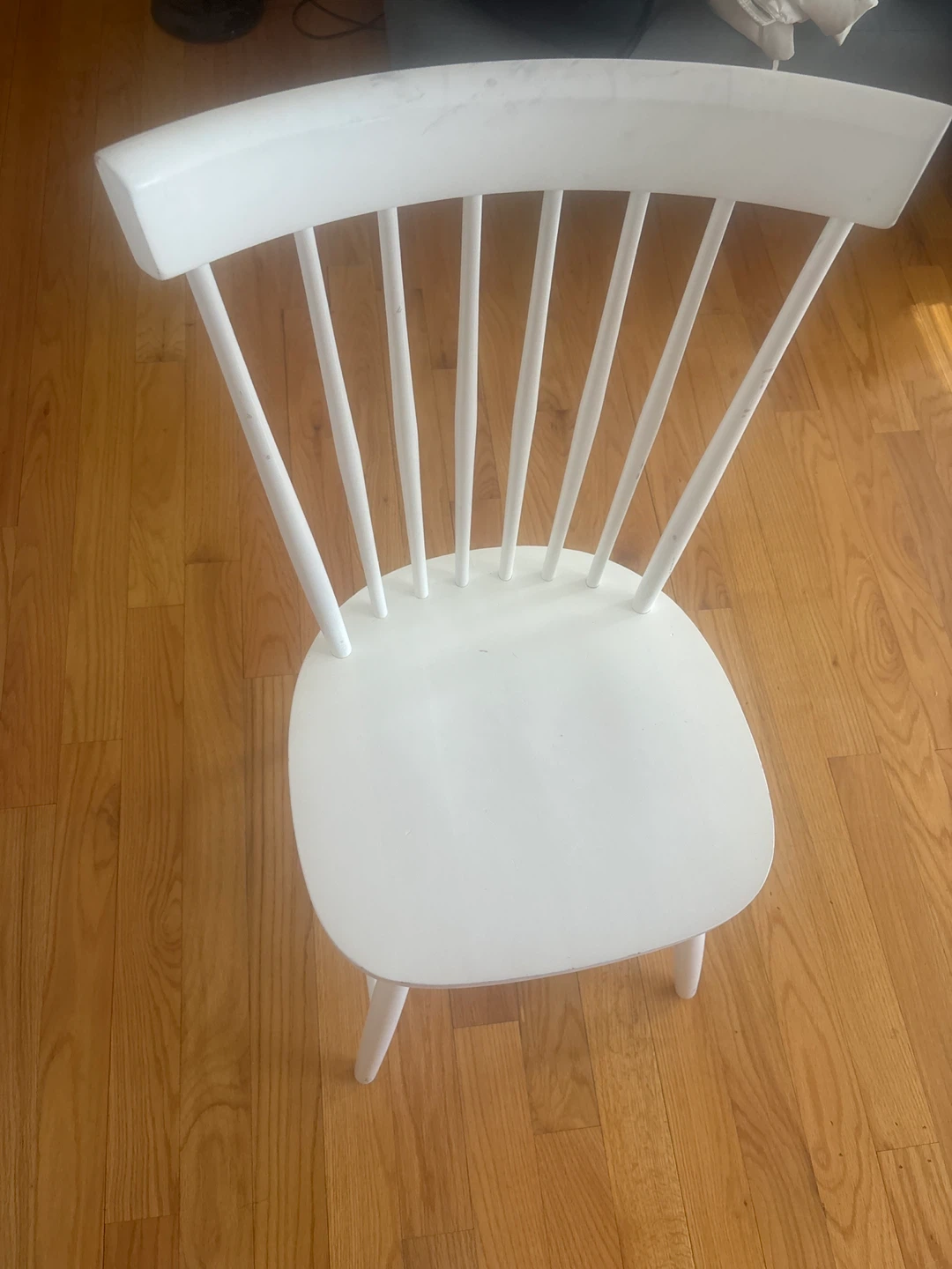 White Spindle Back Dining Chair