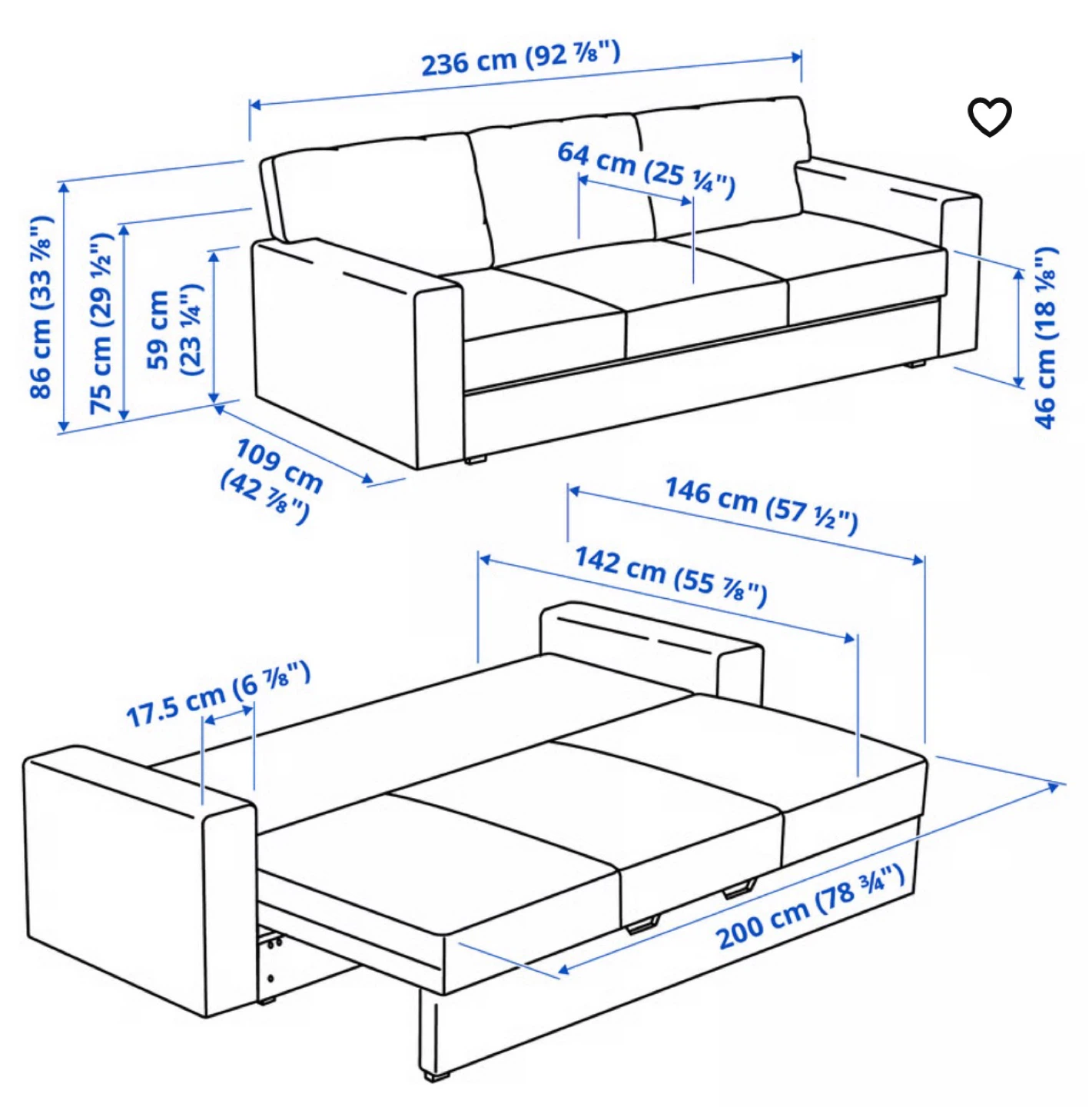 3-Seater Couch / Sofa Bed - photo 3