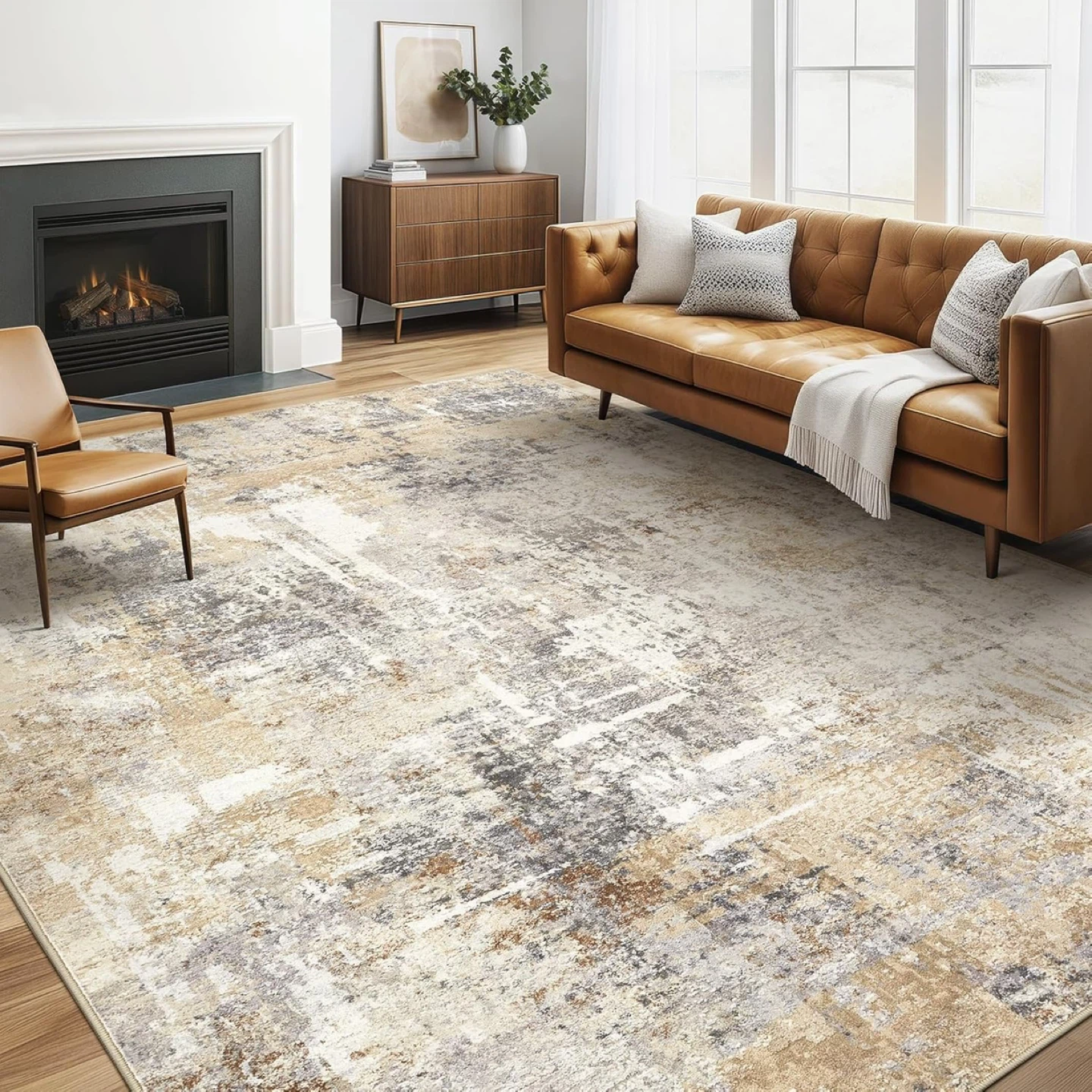 Area Rug Living Room Rugs: 5x7 Washable Large