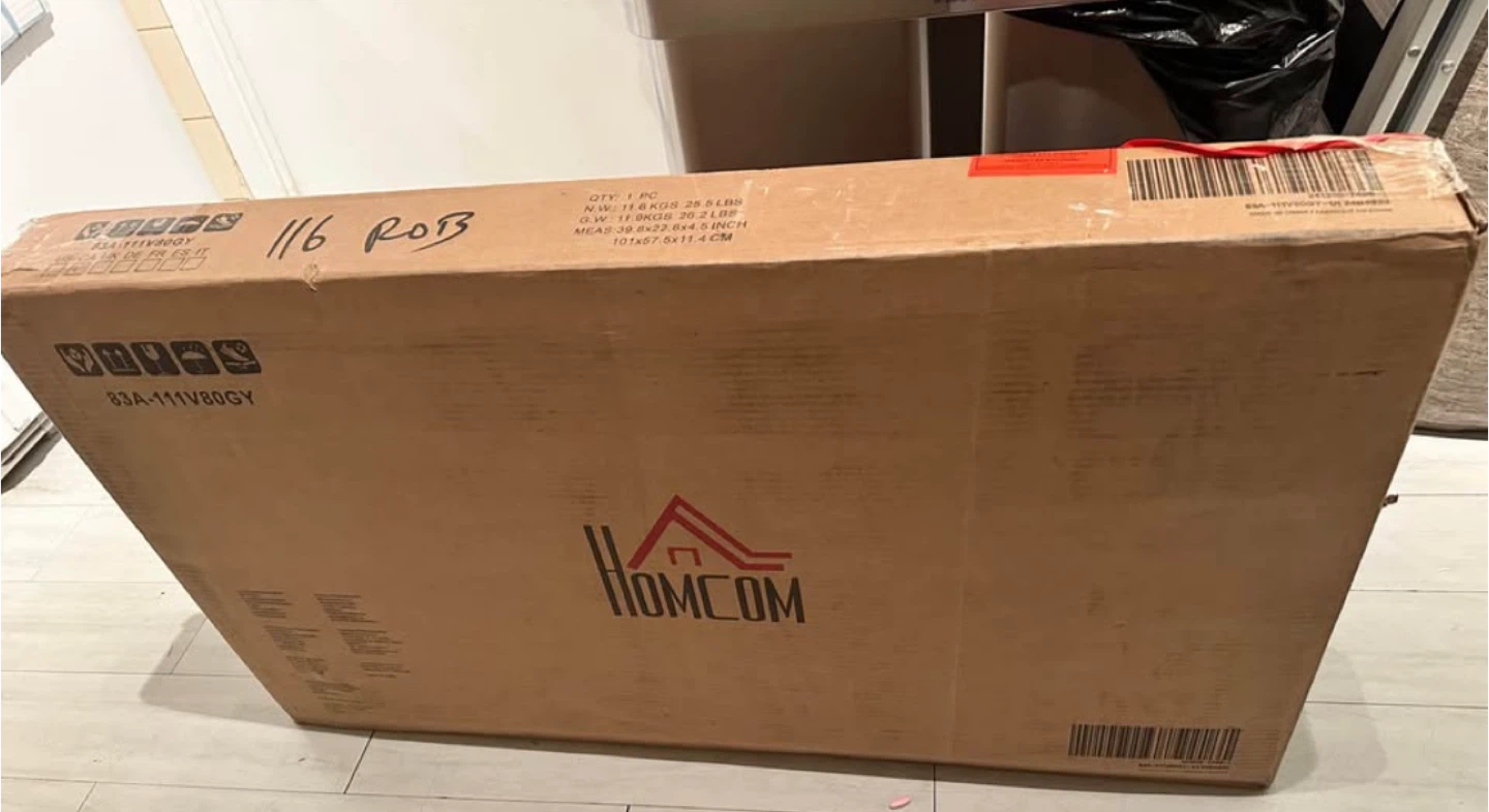 In the box- HOMCOM Folding Dining Table - Round Drop Leaf Table - photo 3