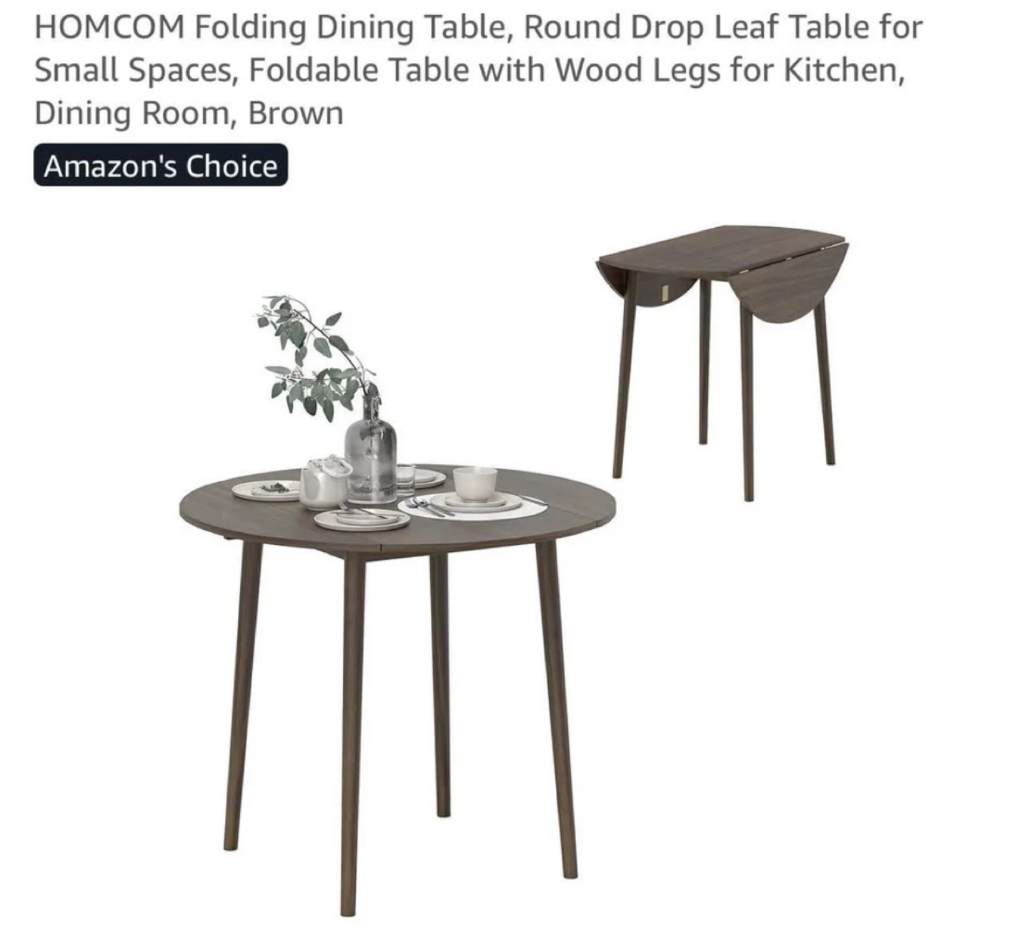 In the box- HOMCOM Folding Dining Table - Round Drop Leaf Table - photo 2