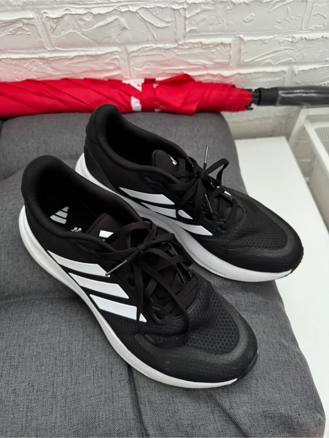 Adidas Running Shoes - Black and White - photo 2
