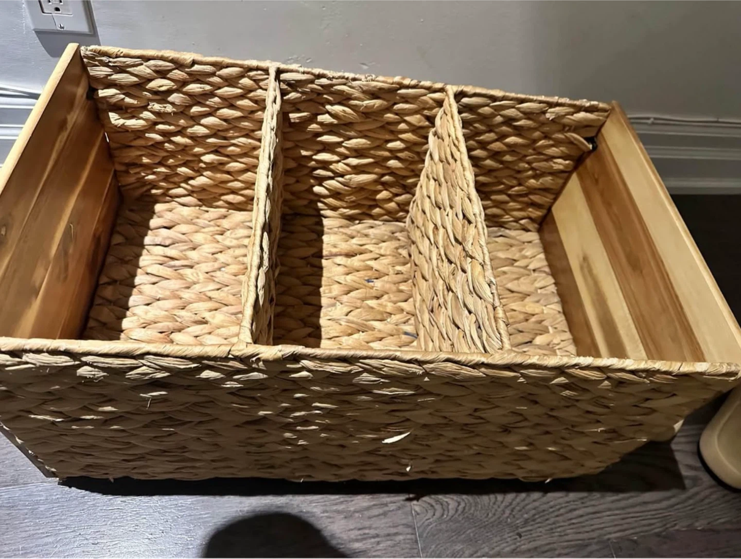 Woven Basket Organizer with Dividers