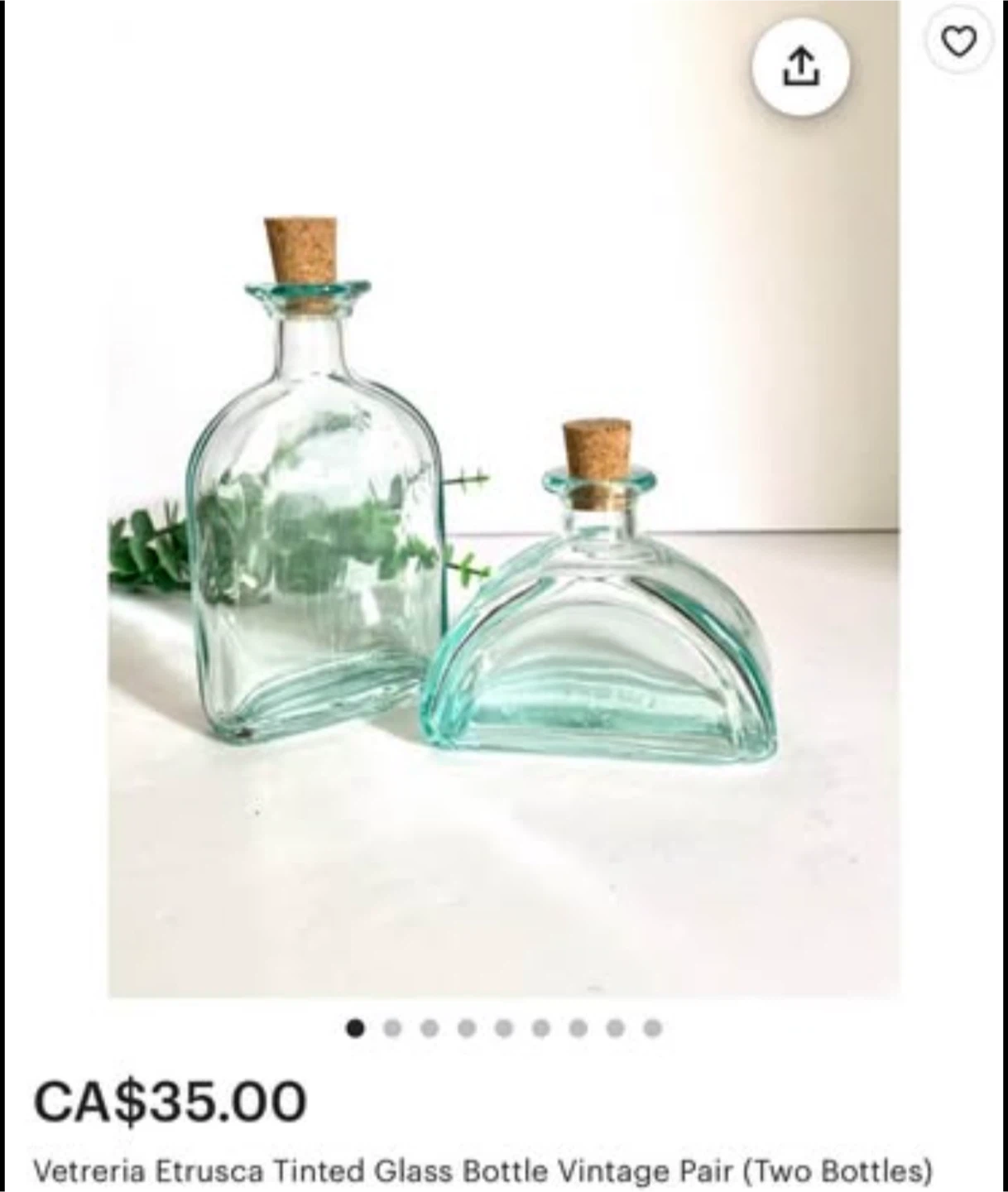 Vetreria Etrusca Tinted Glass Bottles with Corks - photo 2