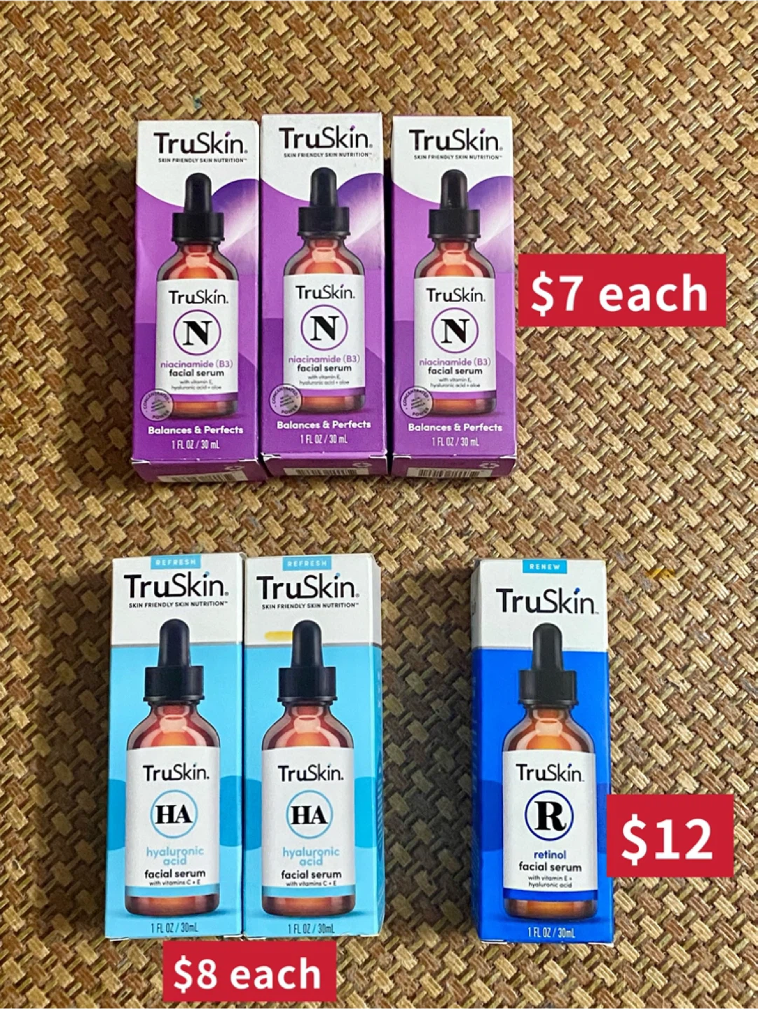 TruSkin Facial Serums - Niacinamide, Hyaluronic Acid, Retinol