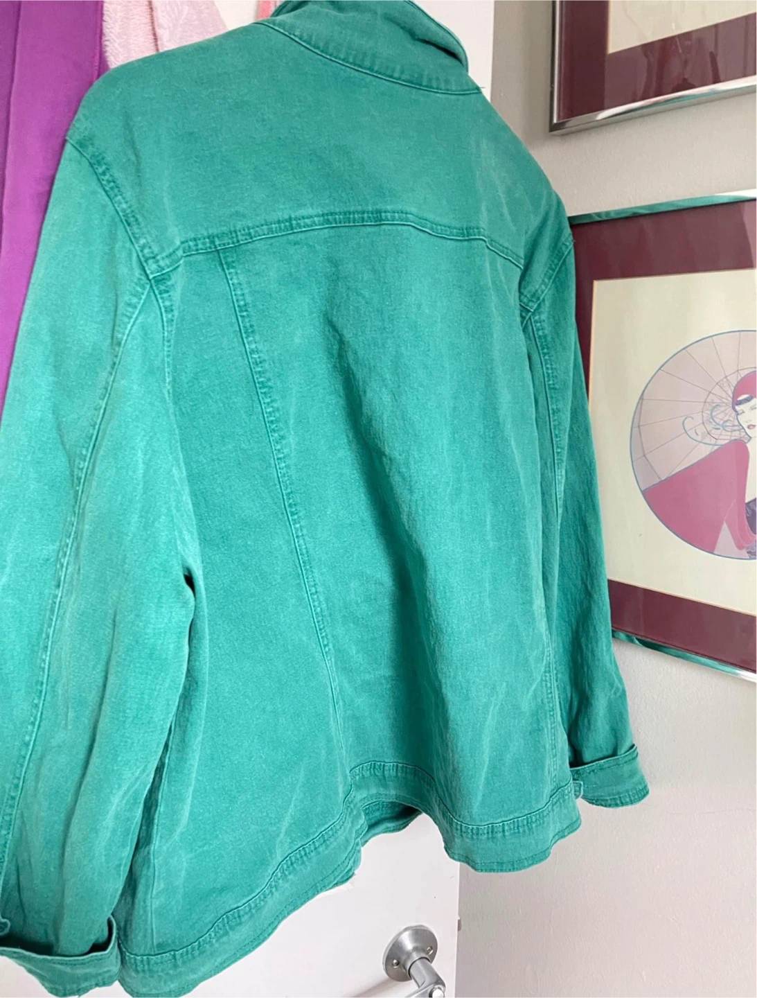 Vintage denim beaded jacket - oversized women's2xL - photo 2