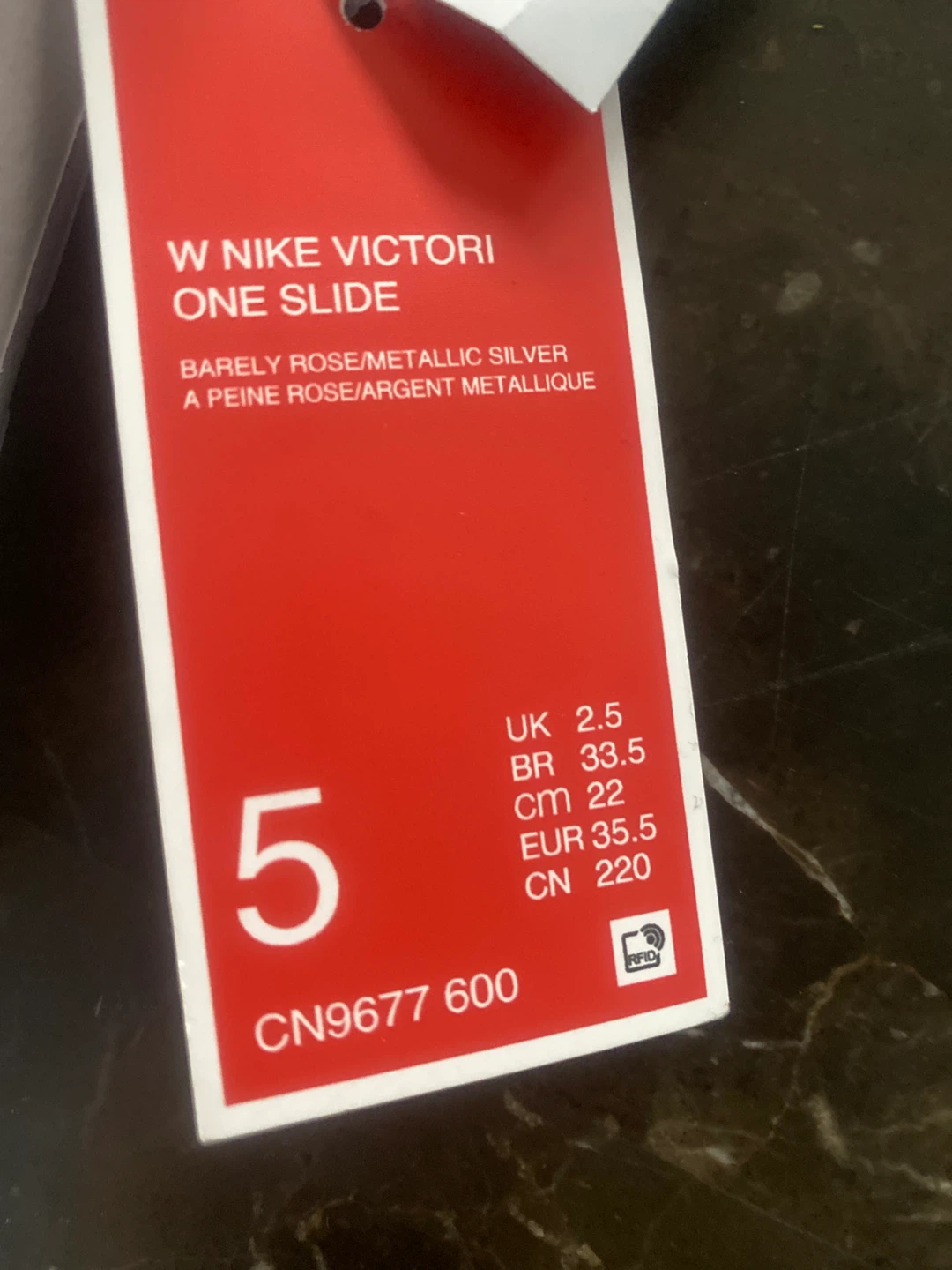 Nike Victori One Slide - Barely Rose/Metallic Silver - Size 5 - photo 2