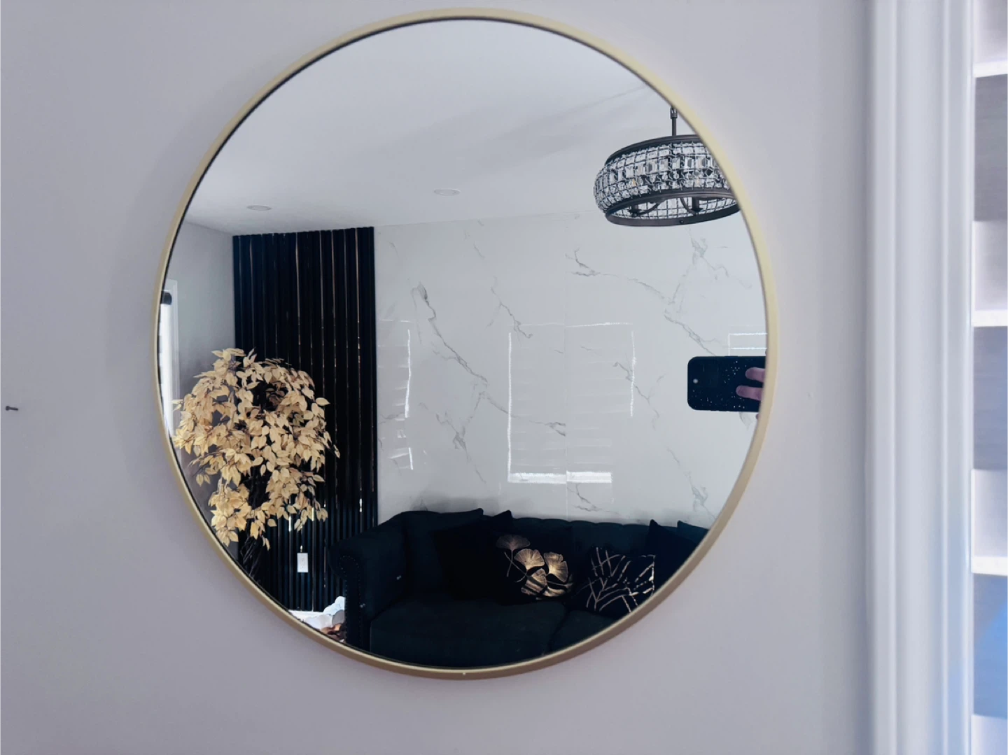 Gold Round Wall Mirror - photo 2