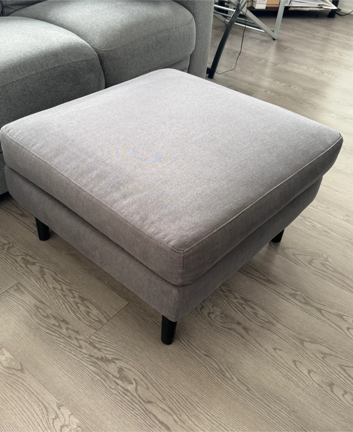 Grey Fabric Ottoman