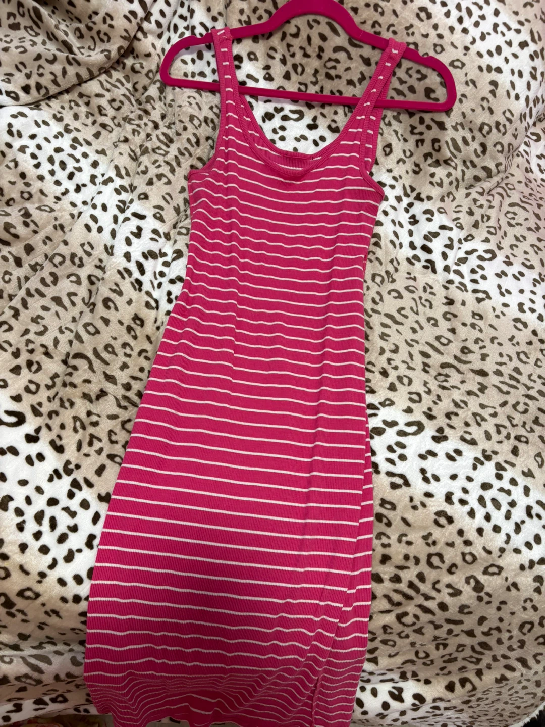 Ambiance Striped Pink Midi Dress - Size M