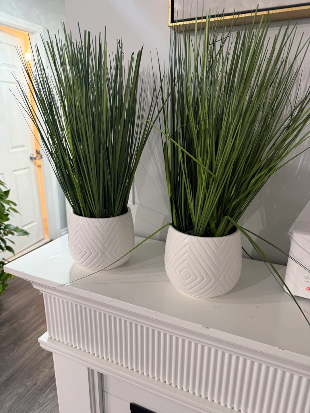 Pair of Faux Potted Grass Plants