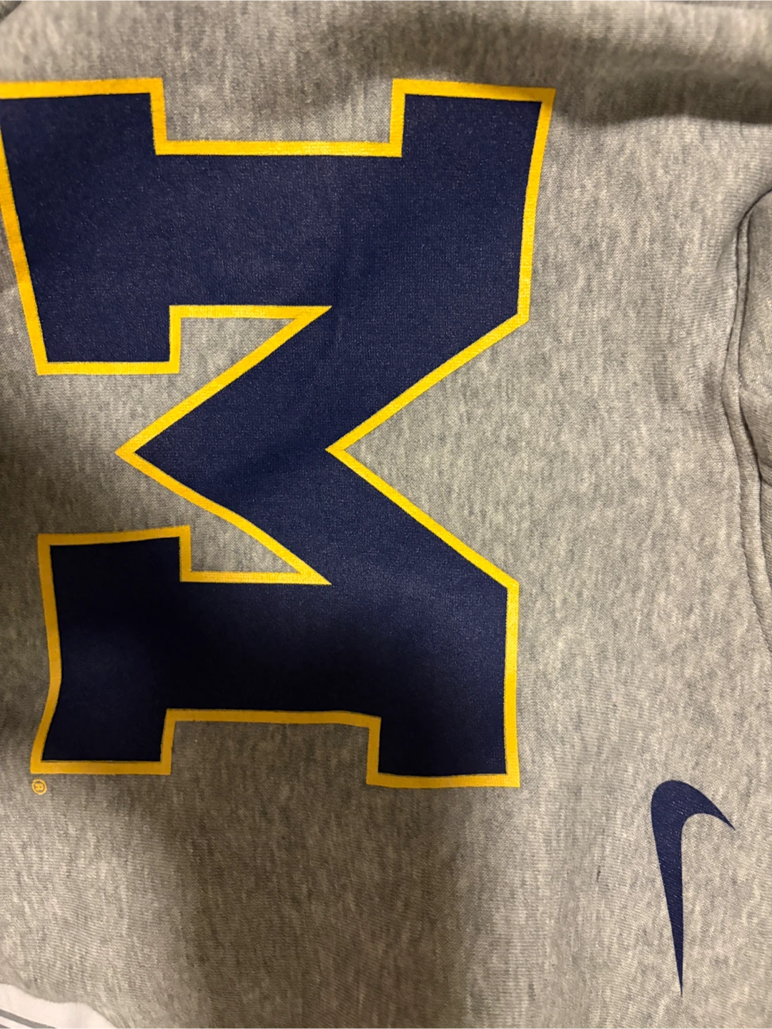 Nike Michigan Wolverines Grey Pullover Hoodie Sweatshirt Size M - photo 2
