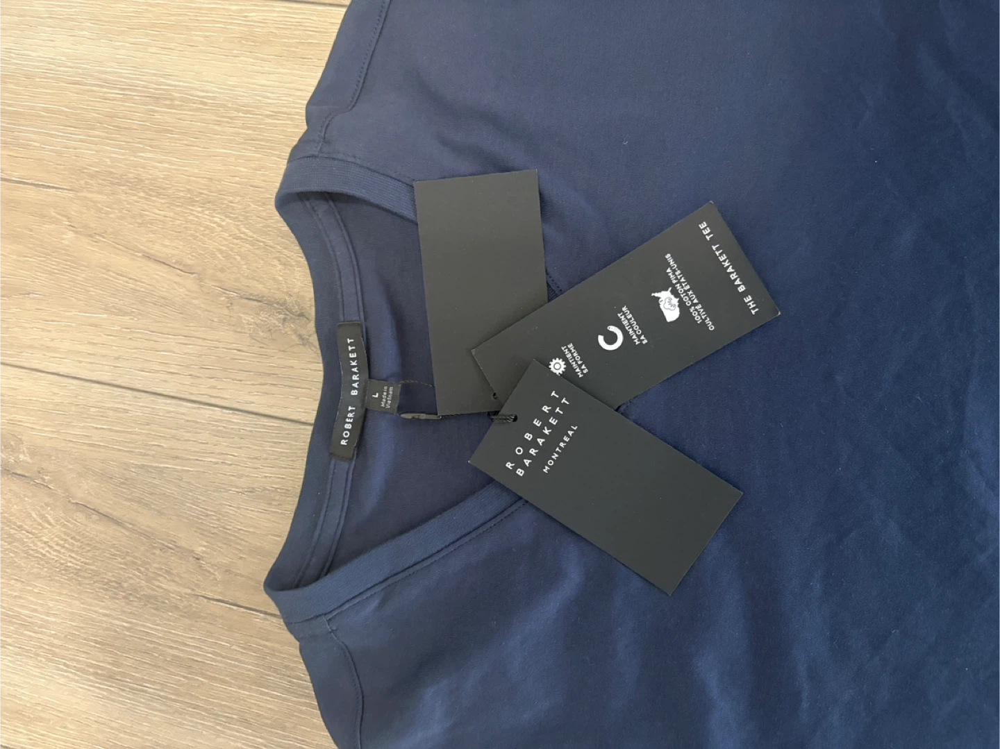 Robert Barakett Men's "The Barakett" Navy Blue Cotton T-Shirt