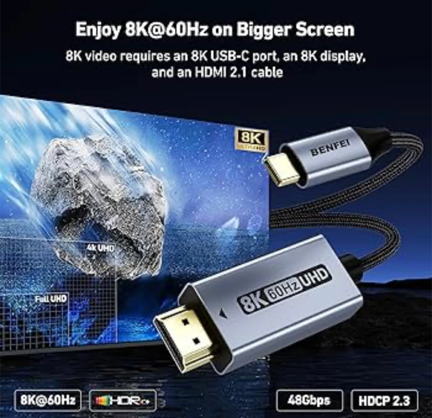 BENFEI USB-C to HDMI Adapter 8K 60Hz UHD - photo 3