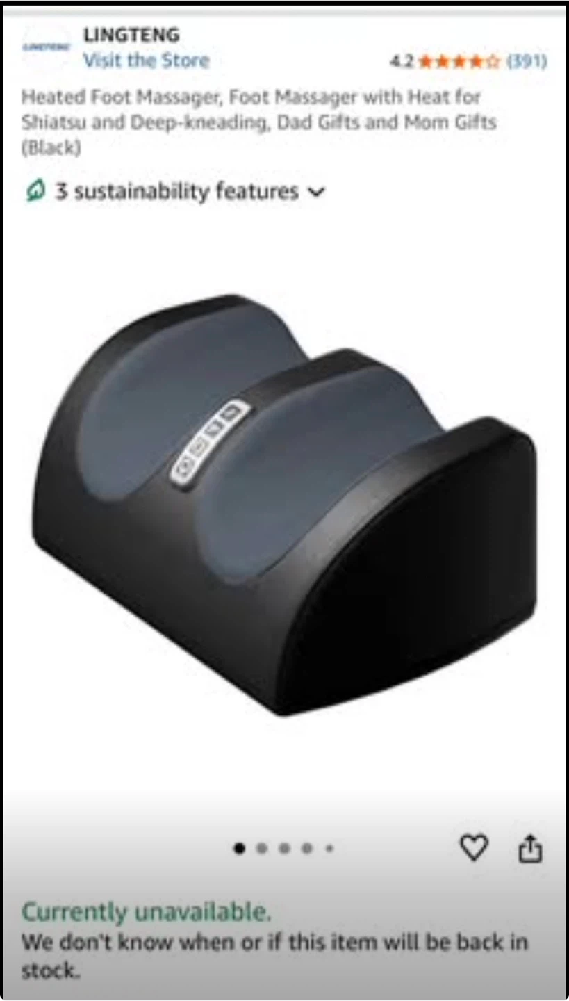 LINGTENG Heated Shiatsu Foot Massager