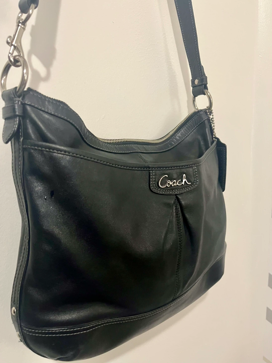 Coach Black Leather Hobo Shoulder Bag
