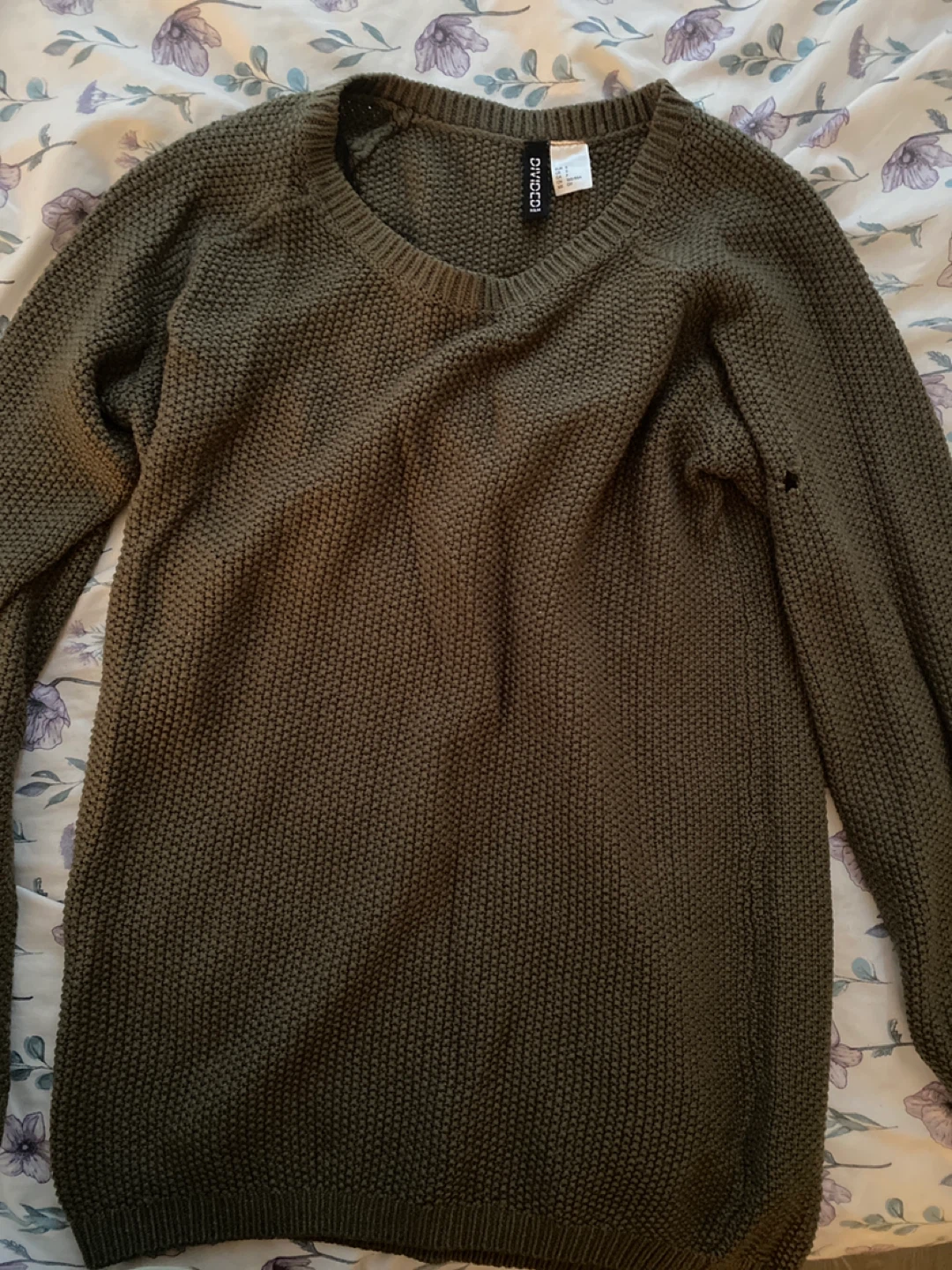 H&M Textured Knit Sweater - Olive Green