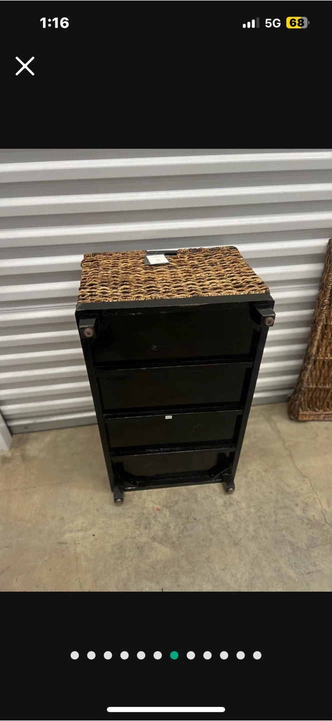 Woven Storage Chest Ottoman - photo 5