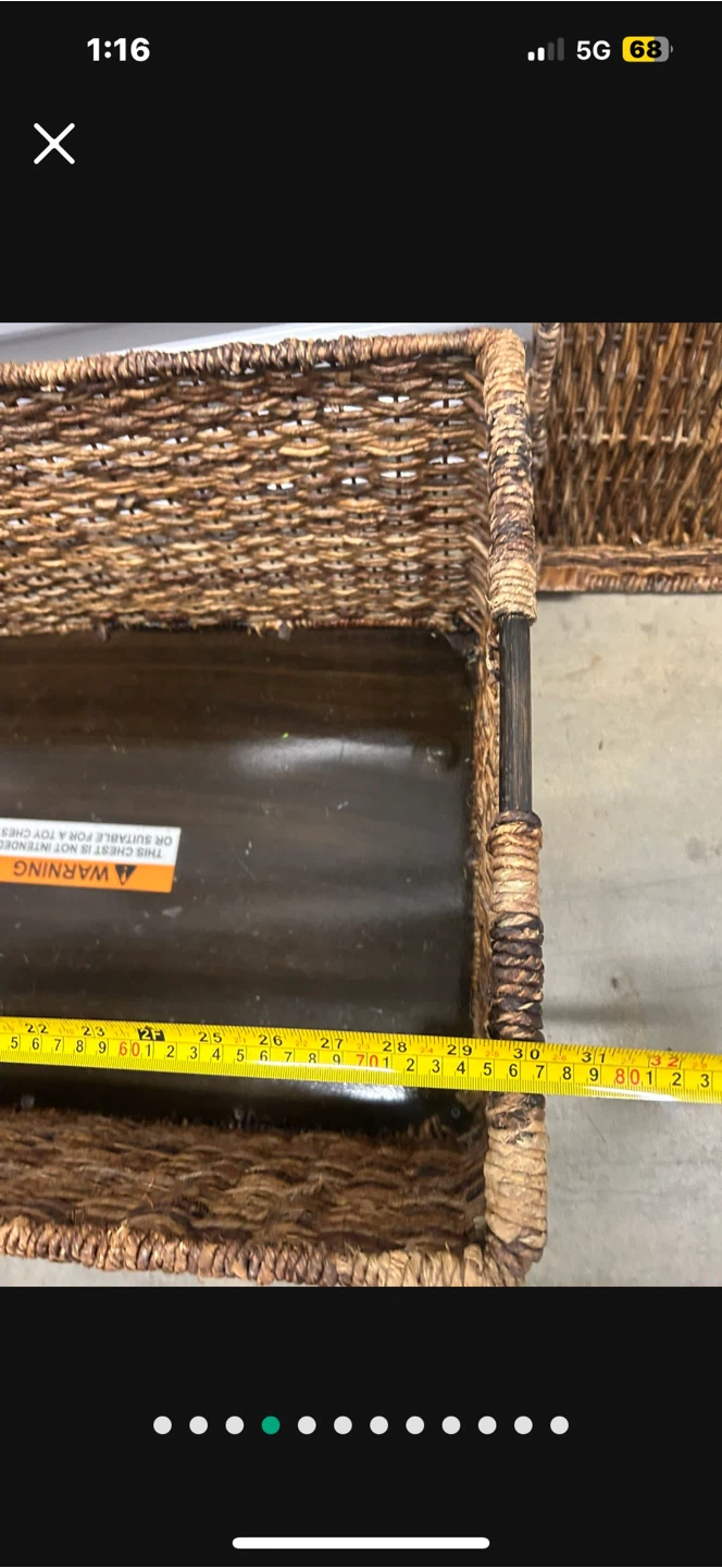 Woven Storage Chest Ottoman - photo 3