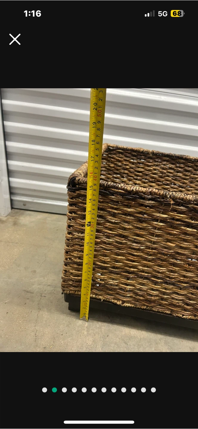 Woven Storage Chest Ottoman - photo 2